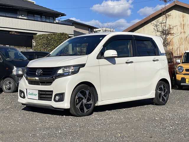 ホンダ Ｎ ＷＧＮ カスタム G ターボパッケージ 愛知県 2014(平26)年 9.7万km プレミアムホワイトパール 純正8インチインターナビ/フルセグTV/Bluetooth/CD/DVD/FM/AM/バックカメラ/ETC/CTBA/クルーズコントロール/パドルシフト/ハーフレザーシート/HIDヘッドライト/純正15インチアルミホイール/スマートキー×2/取扱説明書/保証書