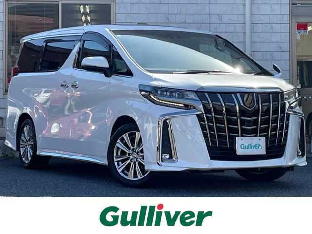 トヨタ アルファード S タイプゴールド 福岡県 2021(令3)年 6万km ホワイトパールクリスタルシャイン ワンオーナー/サンルーフ/純正12.1インチフリップダウンモニター【V12T-R68C】/純正9インチコネクティットナビ/　(AM/FM/CD/DVD/Bluetooth/フルセグTV)/バックカメラ/トヨタセーフティセンス/・ロードサインアシスト/・アダプティブハイビーム/・オートマチックハイビーム/・先行発進告知機能/・プリクラッシュセーフティー/・レーダークルーズコントロール/・レーントレーシングアシスト/クリアランスソナー/車線逸脱警報機能/ふらつき警報機能/パーキングサポートブレーキ/両側パワースライドドア（オートスライド機能付）/純正18インチアルミホイール/黒ハーフレザーシート/オットマン(2列目)/ビルトインETC/nanoe/プッシュスタート/電格ウィンカーミラー/純正ドアバイザー/純正フロアマット/USBポート/アクセサリーソケット/スペアキー×1/ISOFIX/保証書/取扱説明書/ナビ取扱説明書