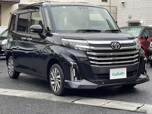 トヨタ ルーミー カスタムG 岡山県 2022(令4)年 4.6万km ブラックマイカメタリック 登録時走行距離45534km/純正SDナビ/(AM/FM/DISC/TV/BT)/衝突被害軽減システム/プッシュパーキング/プッシュブレーキホールド/クルーズコントロール/アイドリングストップ/ビルトインETC/バックカメラ/シートヒーター/クリアランスソナー/オートマチックハイビーム/両側パワースライドドア/プッシュスタート/スマートキー/純正14インチアルミホイール