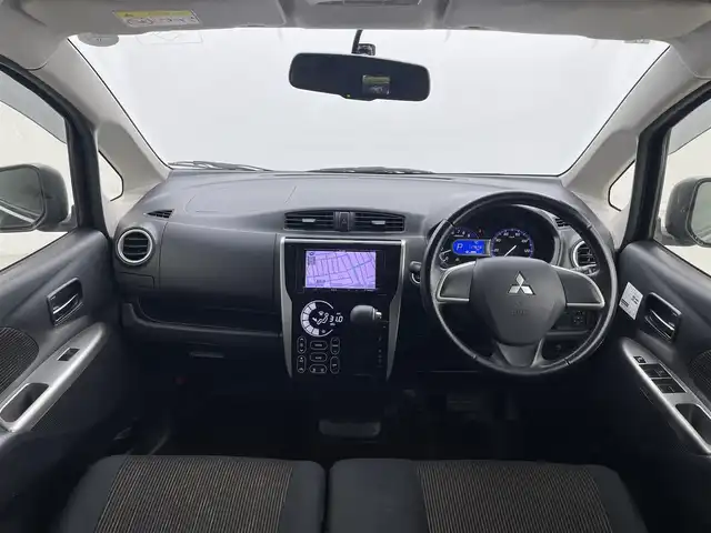 三菱 ｅＫカスタム G 福井県 2013(平25)年 11.7万km アメジストブラック 社外ナビ/シートヒーター/バックカメラ/AAC/純正アルミホイール/スマートキー/プッシュスタート/フォグランプ/革巻きステアリング/純正フロアマット/ウインカーミラー