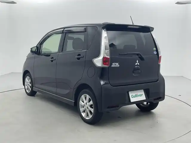 三菱 ｅＫカスタム G 福井県 2013(平25)年 11.7万km アメジストブラック 社外ナビ/シートヒーター/バックカメラ/AAC/純正アルミホイール/スマートキー/プッシュスタート/フォグランプ/革巻きステアリング/純正フロアマット/ウインカーミラー