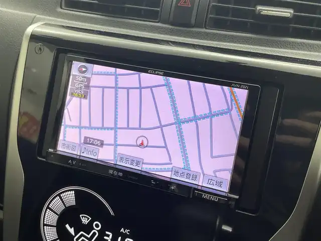 三菱 ｅＫカスタム G 福井県 2013(平25)年 11.7万km アメジストブラック 社外ナビ/シートヒーター/バックカメラ/AAC/純正アルミホイール/スマートキー/プッシュスタート/フォグランプ/革巻きステアリング/純正フロアマット/ウインカーミラー