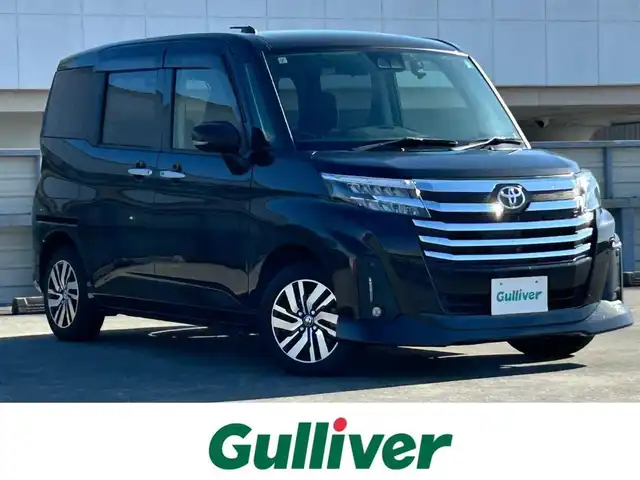 トヨタ ルーミー カスタムG 静岡県 2021(令3)年 4.8万km ブラックマイカメタリック 純正9インチディスプレイオーディオ/（Bluetooth/フルセグTV/AppleCarPlay/AndroidAuto）/保証書/取扱説明書/スマートキー/スペアキー/追従クルーズコントロール/全周囲カメラ/ビルトインETC/前後ドラレコ/両側電動スライド/前席シートヒーター/オートライト/オートハイビーム/LEDヘッドライト/LEDフォグランプ/純正14AW