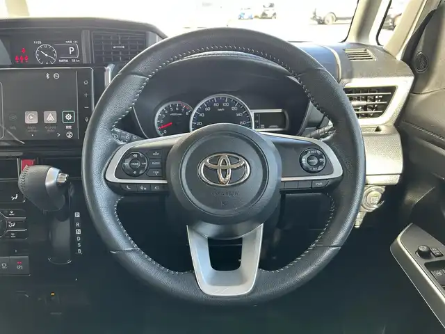 トヨタ ルーミー カスタムG 静岡県 2021(令3)年 4.8万km ブラックマイカメタリック 純正9インチディスプレイオーディオ/（Bluetooth/フルセグTV/AppleCarPlay/AndroidAuto）/保証書/取扱説明書/スマートキー/スペアキー/追従クルーズコントロール/全周囲カメラ/ビルトインETC/前後ドラレコ/両側電動スライド/前席シートヒーター/オートライト/オートハイビーム/LEDヘッドライト/LEDフォグランプ/純正14AW