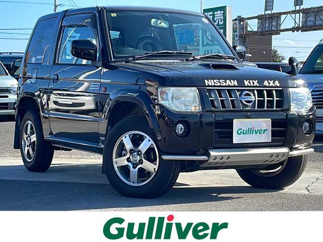 日産 キックス RX 徳島県 2008(平20)年 16.5万km ブラック 社外7型Sナビ　MS108-D/（CD/VTR/iPod/ラジオ/ワンセグ）/ETC/純正15AW/4WD/純正フロアマット/スペアキー/ハロゲンヘッドライト/フォグライト/純正ドアバイザー/電動格納ミラー/運転席シートヒーター/取扱説明書/新車時保証書