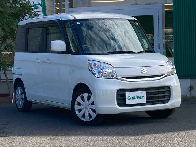 スズキ スペーシア G 愛媛県 2017(平29)年 3.3万km クリスタルホワイトP 純正ナビ/ＴＶ/バックカメラ/シートヒーター/両側スライドドア/禁煙車/スマートキー/プッシュスタート/取説