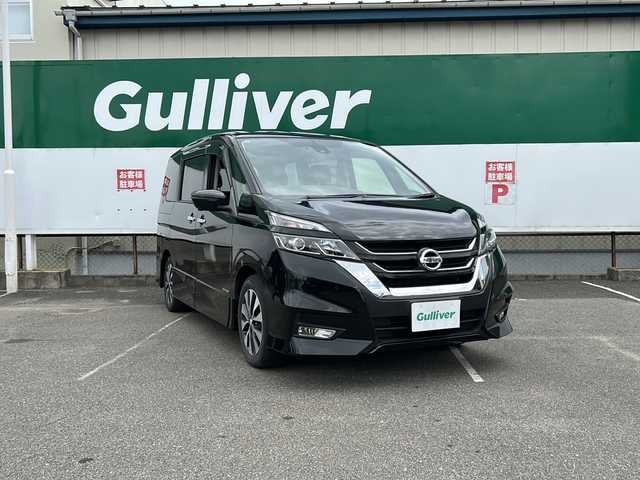 日産 セレナ ハイウェイスターVセレクションⅡ 福島県 2019(令1)年 4.5万km ダイヤモンドブラック 純正9インチナビ/（BT&DVD.CD&FMAMラジオ&フルセグTV）/アラウンドビューカメラ/エマージェンシーブレーキ/クルーズコントロール/ビルトインＥＴＣ/純正16inアルミホイール/オートライト/ＬＥＤライト/フォグランプ/ウィンカーミラー/電動格納ミラー/スマートキー/プッシュスタート/Ｗ＋サイドエアバッグ/横滑り防止装置/ＡＢＳ/ドアバイザー/純正フロアマット/保証書/取扱説明書/3列目シート/インテリジェントパーキングアシスト/前後ドライブレコーダー/アイドリングストップ/両側パワースライドドア/ステアリングスイッチ/電源ソケット