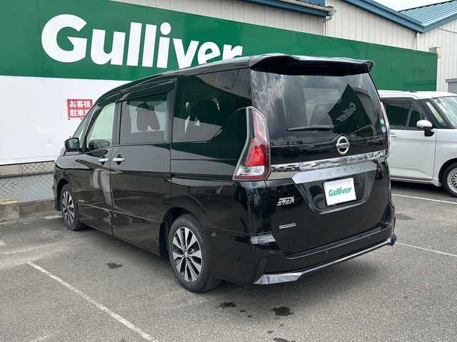日産 セレナ ハイウェイスターVセレクションⅡ 福島県 2019(令1)年 4.5万km ダイヤモンドブラック 純正9インチナビ/（BT&DVD.CD&FMAMラジオ&フルセグTV）/アラウンドビューカメラ/エマージェンシーブレーキ/クルーズコントロール/ビルトインＥＴＣ/純正16inアルミホイール/オートライト/ＬＥＤライト/フォグランプ/ウィンカーミラー/電動格納ミラー/スマートキー/プッシュスタート/Ｗ＋サイドエアバッグ/横滑り防止装置/ＡＢＳ/ドアバイザー/純正フロアマット/保証書/取扱説明書/3列目シート/インテリジェントパーキングアシスト/前後ドライブレコーダー/アイドリングストップ/両側パワースライドドア/ステアリングスイッチ/電源ソケット