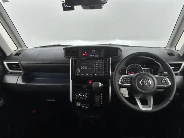 トヨタ ルーミー カスタムG 福岡県 2023(令5)年 3.8万km ブラックマイカメタリック/パールホワイト2トーン 純正９型ディスプレイオーディオ（ＢＴ，フルセグＴＶ）　/全方位カメラ　/ビルトインＥＴＣ　/前後ドラレコ　/ＡＣＣ　/コーナーセンサー　/衝突軽減ブレーキ　/両側電動スライドドア　/シートヒーター　/社外１５インチＡＷ