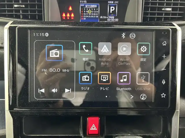 トヨタ ルーミー カスタムG 福岡県 2023(令5)年 3.8万km ブラックマイカメタリック/パールホワイト2トーン 純正９型ディスプレイオーディオ（ＢＴ，フルセグＴＶ）　/全方位カメラ　/ビルトインＥＴＣ　/前後ドラレコ　/ＡＣＣ　/コーナーセンサー　/衝突軽減ブレーキ　/両側電動スライドドア　/シートヒーター　/社外１５インチＡＷ