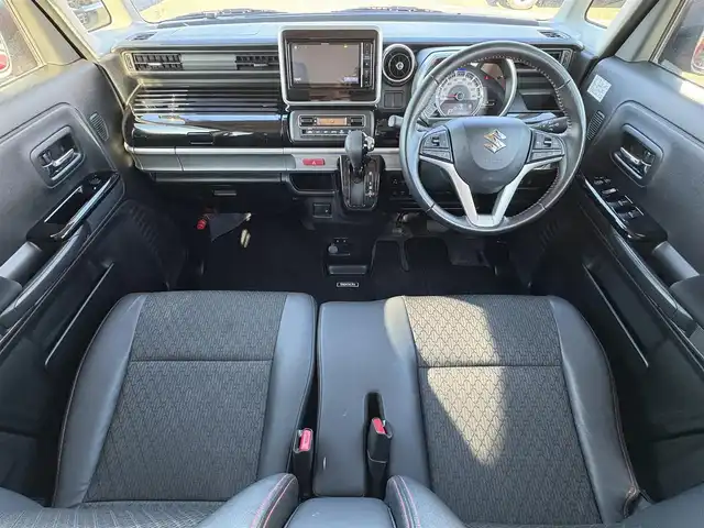 スズキ スペーシア カスタム HYBRID XS 大分県 2021(令3)年 4.6万km フェニックスレッドパール/ブルーイッシュブラックパール ・ナビ(CD/DVD/SDUSB)/・バックカメラ/・両側パワースライドドア/・衝突軽減ブレーキ/・レーンキープアシスト/・コーナーセンサー/・レーダークルーズコントロール/・オートハイビーム/・運転席シートヒーター/・フルフラットシート/・ドライブレコーダー/・ETC/・スマートキー/・プッシュスタートボタン/・純正アルミホイール