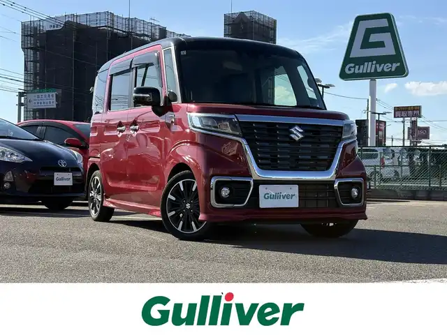 スズキ スペーシア カスタム HYBRID XS 大分県 2021(令3)年 4.6万km フェニックスレッドパール/ブルーイッシュブラックパール ・ナビ(CD/DVD/SDUSB)/・バックカメラ/・両側パワースライドドア/・衝突軽減ブレーキ/・レーンキープアシスト/・コーナーセンサー/・レーダークルーズコントロール/・オートハイビーム/・運転席シートヒーター/・フルフラットシート/・ドライブレコーダー/・ETC/・スマートキー/・プッシュスタートボタン/・純正アルミホイール