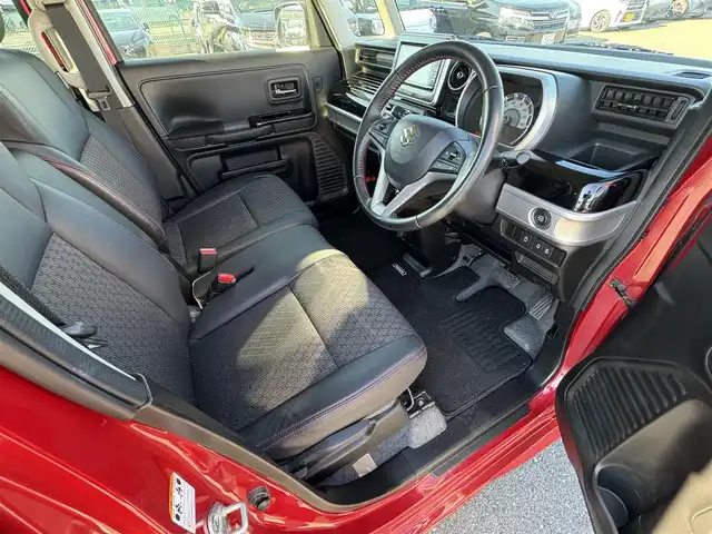 スズキ スペーシア カスタム HYBRID XS 大分県 2021(令3)年 4.6万km フェニックスレッドパール/ブルーイッシュブラックパール ・ナビ(CD/DVD/SDUSB)/・バックカメラ/・両側パワースライドドア/・衝突軽減ブレーキ/・レーンキープアシスト/・コーナーセンサー/・レーダークルーズコントロール/・オートハイビーム/・運転席シートヒーター/・フルフラットシート/・ドライブレコーダー/・ETC/・スマートキー/・プッシュスタートボタン/・純正アルミホイール