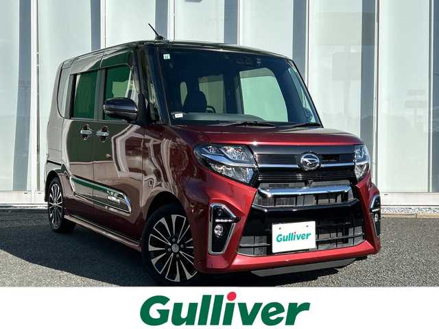 ダイハツ タント カスタム RS 福岡県 2019(令1)年 1万km ブラックマイカメタリック/ファイアークォーツレッドメタリック 2トーン ワンオーナー/純正9インチナビ/　（AM/FM/CD/DVD/iPod/SD/BT/HDMI/TV）/アラウンドビュー/両側パワースライドドア/スマートアシスト/　・横滑り防止装置/　・衝突被害軽減システム/純正ドライブレコーダー（前後）/運転席ロングスライド/シートヒーター（D席＋N席）/コーナーセンサー（前後）/ETC/LEDライト/フォグランプ/ステアリングスイッチ/電格ミラー/純正マット/ドアバイザー