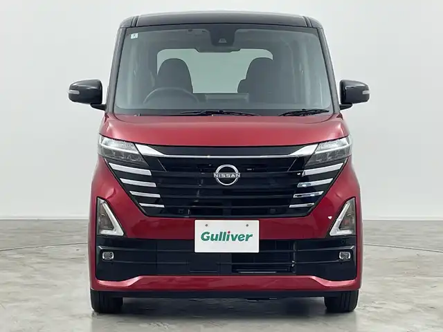 日産 ルークス ハイウェイスター X 群馬県 2024(令6)年 0.3万km スパークリングレッド/ブラック 純正９型ナビ　全周囲カメラ　衝突被害軽減ブレーキ　レーンキープアシスト　オートマチックハイビーム　ドライブレコーダー　ＥＴＣ　コーナーセンサー　ＬＥＤヘッドライト　純正アルミホイール１４インチ　禁煙車