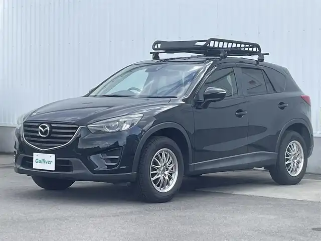 マツダ ＣＸ－５ 20S 愛媛県 2015(平27)年 5.7万km ジェットブラックマイカ 純正メーカーナビ/(Bluetooth/CD/DVD/AUX/USB/フルセグ)/ルーフキャリア/テレビキャンセラー/バックカメラ/ビルトインETC/社外17インチアルミホイール/クルーズコントロール/オートライト/LEDヘッドライト/プッシュスタート/スマートキー/アイドリングストップ/純正フロアマット/純正ドアバイザー/横滑り防止装置/盗難防止装置/電動格納ミラー