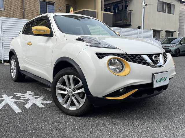 日産 ジューク 15RX V アーバンセレ パーソナライゼーション 広島県 2018(平30)年 8.4万km ブリリアントホワイトパール /登録時走行距離/　　　　　　　84082キロ/ワンオーナー/アイドリングストップ/純正ナビ/アラウンドビューモニター/地デジ/オートライト/スペアキー×１/ETC/新車時整備手帳/　　【保証書】/取扱説明書/