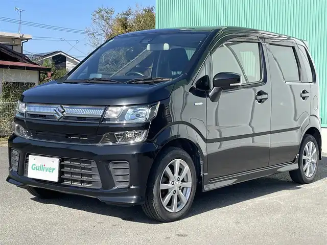 スズキ ワゴンＲ HYBRID FZ 福岡県 2019(令1)年 5.2万km ブルーイッシュブラックパール3 社外ナビ(フルセグテレビ・DISC・FM・AM・BT)/運転席シートヒーター/ビルトインETC/衝突軽減ブレーキ/車線逸脱警報/横滑り防止装置/純正フロアマット/プッシュスタート/スマートキー/ドアバイザー