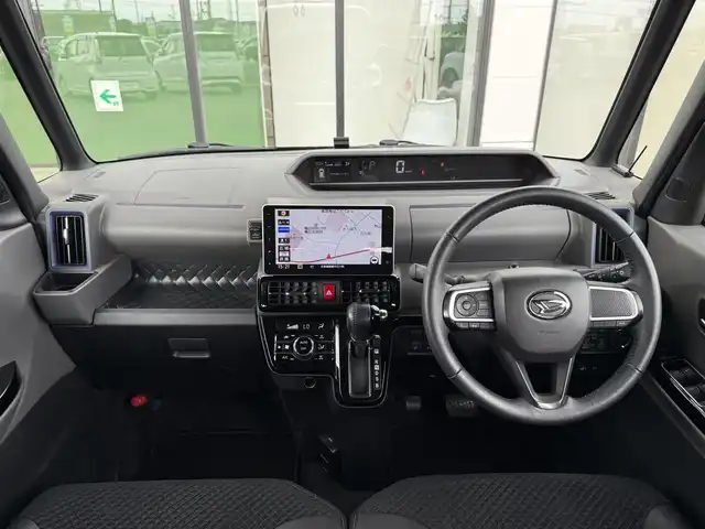 ダイハツ タント カスタム RS 道南・函館 2019(令1)年 6.1万km ブラックマイカメタリック ・衝突被害軽減ブレーキ/・車線逸脱警報/・純正9インチメモリナビ/・フルセグTV/・バックカメラ/・ナビ連動ドライブレコーダー/・両側パワースライドドア/・純正AW付ノーマルタイヤ積込/・前席シートヒーター/・LEDヘッドライト/・フロントフォグランプ/・オートライト/・スマートキー/・エンジンプッシュスタート