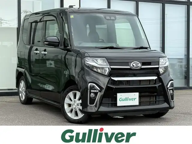 ダイハツ タント カスタム RS 道南・函館 2019(令1)年 6.1万km ブラックマイカメタリック ・衝突被害軽減ブレーキ/・車線逸脱警報/・純正9インチメモリナビ/・フルセグTV/・バックカメラ/・ナビ連動ドライブレコーダー/・両側パワースライドドア/・純正AW付ノーマルタイヤ積込/・前席シートヒーター/・LEDヘッドライト/・フロントフォグランプ/・オートライト/・スマートキー/・エンジンプッシュスタート