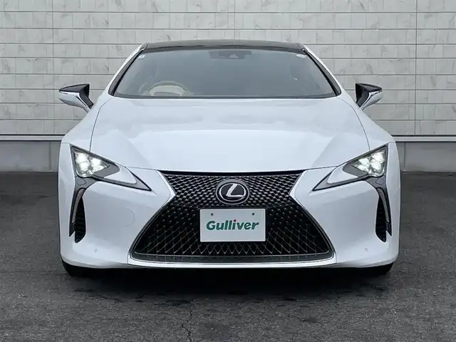レクサス ＬＣ 500h Sパッケージ 群馬県 2017(平29)年 7.7万km ホワイトノーヴァガラスフレーク 純正黒キャリパー　/純正ＯＰ２１インチＡＷ　/アクティブウィング　/マークレビンソン　/茶革シート　/茶革内装　/純正メモリーナビ　/前席エアシート　/茶革ステアリング　/Ｍｉｒａｃａｓｔ　/純正ビルトインＥＴＣ２．０/Bluetooth/パーキングソナー/アイドリングストップ/アダプティブクルーズコントロール/パドルシフト/BSM/オートワイパー/AHB/電動ステアリング/シートセットポジションメモリー/LEDヘッドライト/純正フロアマット/スマートキー/スペアキー1本/パワーステアリング/バックカメラ/フルセグ