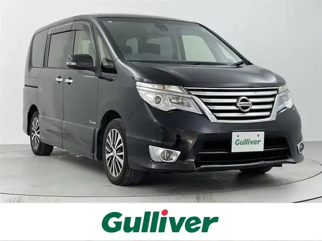日産 セレナ HWS S HV Vセレ +Sefty 熊本県 2014(平26)年 6.9万km ダイヤモンドブラック ８型ナビ　/フルセグ/Ｂｌｕｅｔｏｏｔｈ/ＣＤ/ＤＶＤ　/全方位カメラ　/両側電動ドア　/ＥＴＣ　/衝突被害軽減ブレーキ　/レーンキープアシスト　/クルーズコントロール　/前後コーナーセンサー　/ＬＥＤヘッドライト