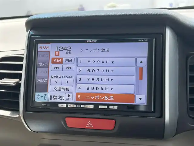 ホンダ Ｎ ＢＯＸ G ターボ Lパッケージ 福島県 2014(平26)年 8.5万km プレミアムディープロッソパール 社外ナビゲーション/型番：AVN‐G01/【CD/DVD/TV】/ETC/両側パワースライドドア/クルーズコントロール/アイドリングストップ/純正フロアマット