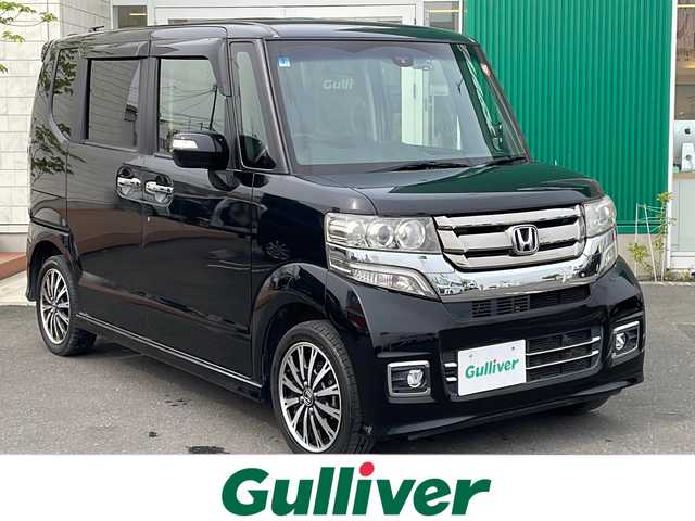 ホンダ Ｎ ＢＯＸ カスタム G ターボ Lパッケージ 青森県 2016(平28)年 9.6万km スマートブラック ４WD/純正８インチフルセグナビ/CD/BT/iPod/AUX/AppleCarPlay/後付け前後ドライブレコーダー/両側パワースライドドア/バックカメラ/D+N席シートヒーター/クルーズコントロール/純正アルミホイール/HIDヘッドライト/ターボエンジン/チップアップシート/ベンチシート/純正フロアマット/プッシュスタート/スマートキー/オートライト/横滑り防止装置/盗難防止装置/衝突軽減ブレーキ