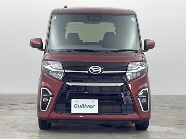 ダイハツ タント カスタム X 群馬県 2019(令1)年 4.6万km ファイアークォーツレッドM 純正ナビ バックカメラ　衝突被害軽減ブレーキ　ウェルカムオープン両側電動スライドドア　ロングスライドシート　ハーフレザーシート　前席シートヒーター　アイドリングストップ　LED　オートライト　禁煙車