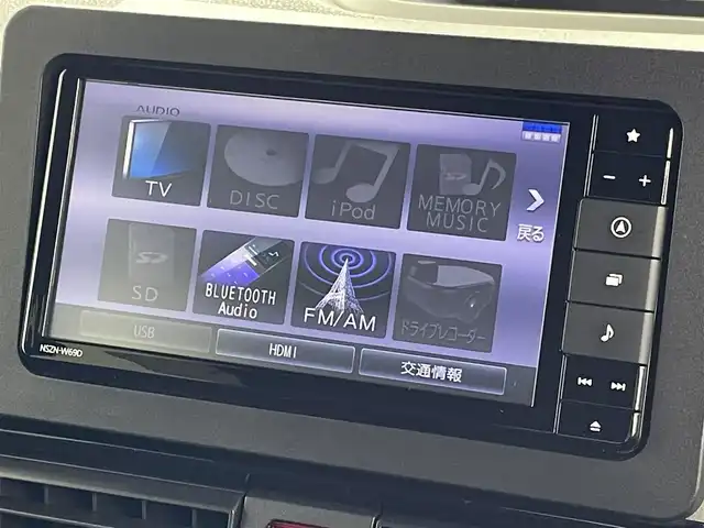 ダイハツ タント カスタム X 群馬県 2019(令1)年 4.6万km ファイアークォーツレッドM 純正ナビ バックカメラ　衝突被害軽減ブレーキ　ウェルカムオープン両側電動スライドドア　ロングスライドシート　ハーフレザーシート　前席シートヒーター　アイドリングストップ　LED　オートライト　禁煙車