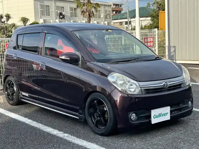 ダイハツ ミラ カスタム X 静岡県 2010(平22)年 7.3万km プラムブラウンクリスタルマイカ 社外ディスプレイオーディオ/YouTube視聴可能/社外15インチAW/BRIDE製シート