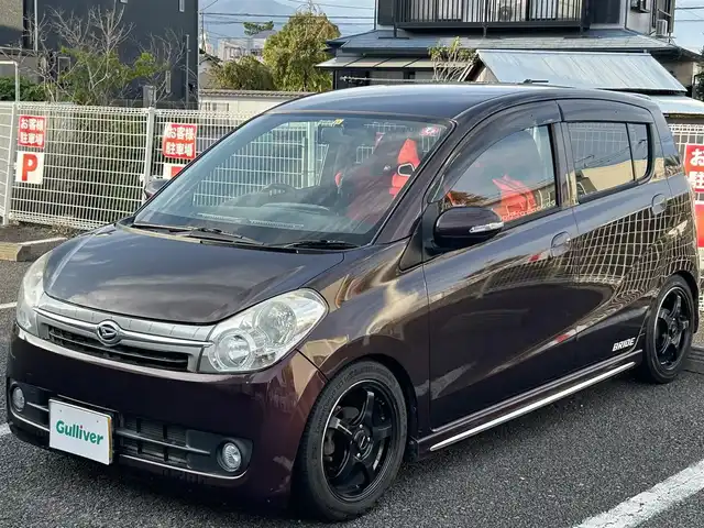 ダイハツ ミラ カスタム X 静岡県 2010(平22)年 7.3万km プラムブラウンクリスタルマイカ 社外ディスプレイオーディオ/YouTube視聴可能/社外15インチAW/BRIDE製シート