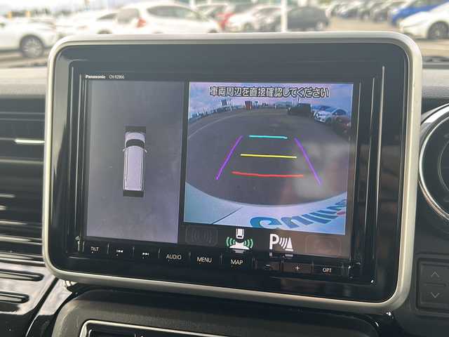 スズキ スペーシア カスタム HYBRID XS ターボ 佐賀県 2021(令3)年 5.8万km ピュアホワイトパール/ブラック2トーン ワンオーナー/純正8インチSDナビゲーション/・フルセグTV/CD/DVD/SD/USB/Bluetooth/全方位モニター/前後ドライブレコーダー/ビルトインETC/ヘッドアップディスプレイ/両側パワースライドドア/天井サーキュレーター/ハーフレザーシート/D席シートヒーター/後席サンシェード/ISOFIX対応/パドルシフト/革巻きステアリング/ステアリングリモコン/純正15インチアルミホイール/純正LEDヘッドライト/・オートマチックハイビーム/純正LEDフォグランプ/純正フロアマット/新車保証書/取扱説明書/スズキセーフティサポート/・アダプティブクルーズコントロール/・車線逸脱警報機能/・デュアルカメラブレーキサポート/・クリアランスソナー