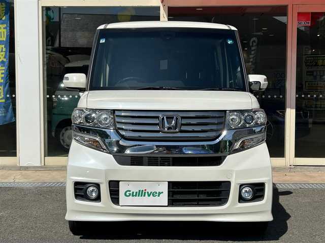 ホンダ Ｎ ＢＯＸ カスタム SSパッケージ 長崎県 2015(平27)年 5.1万km プレミアムホワイトパール 登録時走行距離51068km/HDDナビ(Bluetooth/CD/DVD/フルセグ)/バックカメラ/両側スライドドア/純正AW14インチ/ETC/スマートキー/スペアキー