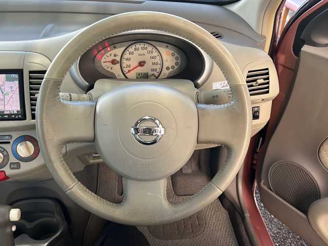 日産 マーチ 12S +navi HDD 大阪府 2007(平19)年 6.8万km サクラ 純正ＨＤＤナビ/純正ＣＤ/スマートキー/ＥＴＣ/Ｗエアバッグ/ＡＢＳ/電動ミラー/革巻きステアリング