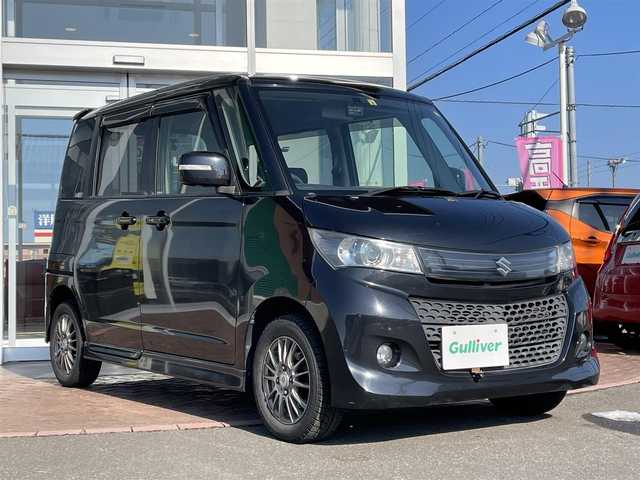 スズキ パレット ＳＷ リミテッドⅡ 道央・札幌 2012(平24)年 10.1万km ブルーイッシュブラックパール3 ４ＷＤ/純正ディスプレイオーディオ(AM/FM/CD)/バックカメラ/ウィンカーミラー/ドアバイザー/純正フロアマット/両側パワースライドドア/プッシュスタート/ステアリングスイッチ/フォグランプ/運転席シートヒーター/前後ドライブレコーダー/ベンチシート/電動格納ミラー/バニティミラー/エンジンスターター/スペアキー/積込夏タイヤ/　　(純正AW付 165/55R14 24年製 溝６ｍｍ)