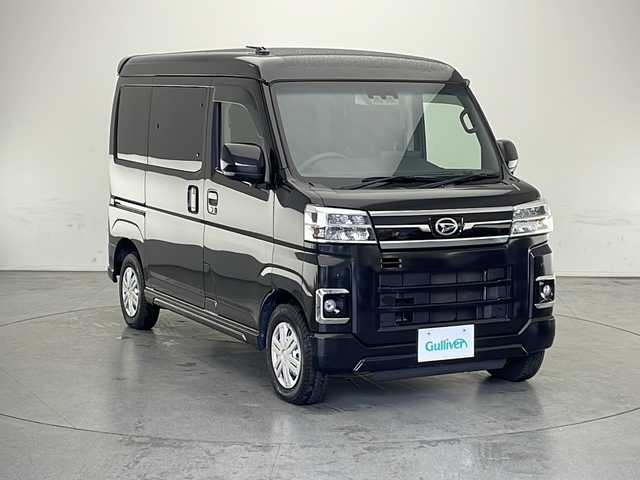 ダイハツ アトレー バン RS 滋賀県 2022(令4)年 4.6万km ブラックマイカメタリック 2WD・４WD切り替えスイッチ有/社外10型ディスプレイオーディオ/スマートアシスト/Bluetooth/両側パワースライドドア/クルーズコントロール　/リアヒーター/ステアリングスイッチ/ルーフコンソール/コーナーセンサー　（前後）/純正12インチホイール/ドアバイザー/ドアプロテクター/ハンドルカバー/電動格納ミラー/LEDヘッドライト/プッシュスタート