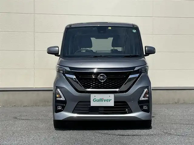 日産 ルークス HWS Gターボ プロパイロットED 茨城県 2022(令4)年 5.5万km チタニウムグレーメタリック 純正９インチナビ/アラウンドビューモニター/革巻きステアリング/ステアリングスイッチ/プロパイロット/両側パワースライドドア/LEDヘッドライト/ETC/プッシュスタート/スマートキー×2/コーナーセンサー