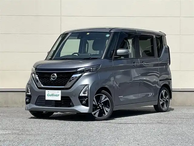 日産 ルークス HWS Gターボ プロパイロットED 茨城県 2022(令4)年 5.5万km チタニウムグレーメタリック 純正９インチナビ/アラウンドビューモニター/革巻きステアリング/ステアリングスイッチ/プロパイロット/両側パワースライドドア/LEDヘッドライト/ETC/プッシュスタート/スマートキー×2/コーナーセンサー