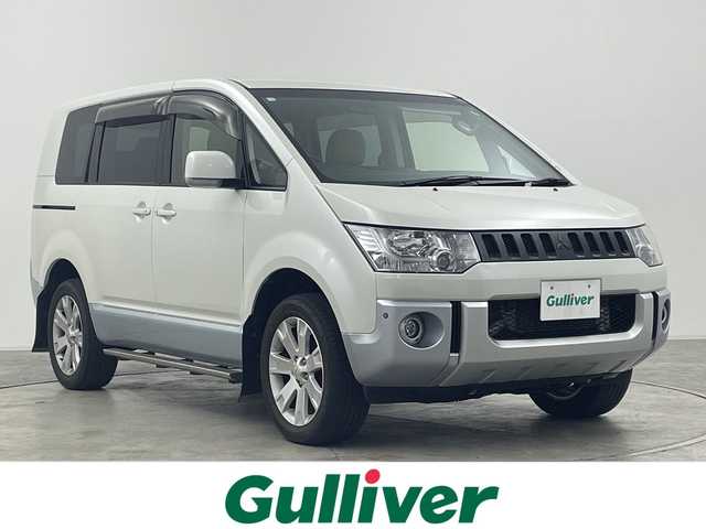 三菱 デリカＤ：５ D－Power package 群馬県 2016(平28)年 2.5万km ウォームホワイトP/クールシルバー ナビ　両側電動スライドドア　バックカメラ　4WD 前席シートヒーター　ターボ車　ビルトインETC スマートキー　フルセグTV オートライト　LEDヘッドライト　MTモード付AT コーナーセンサー　禁煙