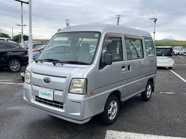 スバル サンバー VB 新潟県 2010(平22)年 5.8万km スターリングシルバー ディーラー純正オーディオ/4ＷＤ/両側スライドドア/純正フロアマット/１４インチスタットレスタイヤ４本積載/スペアキー有/ハロゲンヘッドライト