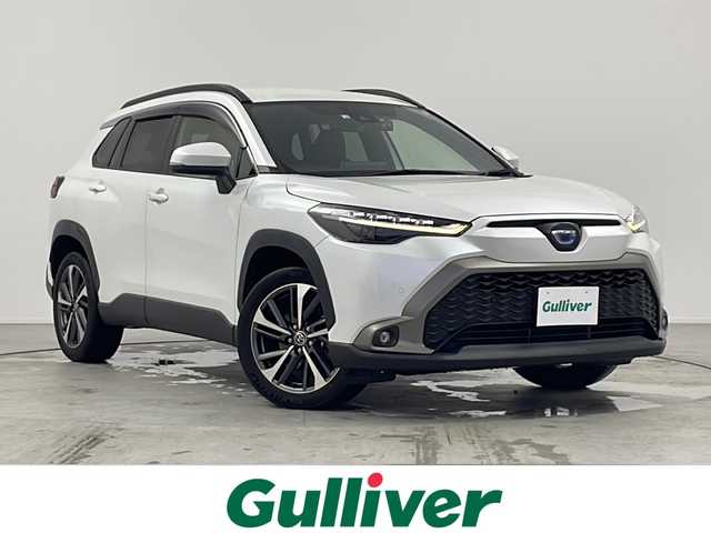 トヨタ カローラ クロス ハイブリッド Z 愛知県 2022(令4)年 4.3万km プラチナホワイトパールマイカ /禁煙車・ワンオーナー//純正ナビ//バックカメラ//Bluetooth・USB//ビルトインETC//前後ドライブレコーダー(ZDR035)//ハンズフリーパワーバックドア//ルーフレール//Toyota Safety Sense//プリクラッシュセーフティ//レーントレーシングアシスト//レーダークルーズコントロール//オートマチックハイビーム//ロードサインアシスト//パーキングサポートブレーキ(前後方静止物)//先行車発進告知//車両接近通報//横滑り防止//トラクションコントロール//ドライブスタートコントロール//ヒルスタートアシスト//プッシュスタート//ドライブモードセレクト(エコ・ノーマル・パワー)//EVドライブモード//Bi-Beam LEDヘッドライト//オートライト//フロントフォグランプ//電動格納ミラーウィンカー//純正ドアバイザー//本革+ファブリックシート//運転席パワーシート//前席パワーシート//合皮巻きセンターコンソールボックス//後席エアコン吹き出し口//本革巻きステアリング//ステアリングスイッチ//純正フロアマット//スペアキー1本//新車保証書・取扱説明書//記録簿(R5・R6)
