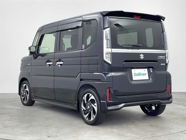 スズキ スペーシア カスタム HYBRID XS 鹿児島県 2024(令6)年 0.1万km未満 ブルーイッシュブラックパール3 登録済み未使用車　/純正ディスプレイオーディオ/（Bluetooth/AM/FM/AppleCarPlay/AndroidAuto）/全方位モニター/バックカメラ/レーダークルーズコントロール　/レーンキープアシスト　/スズキセーフティサポート　/前席シートヒーター　/オットマン　/後席サンシェード　/両側パワースライドドア/シートバックテーブル/ハーフレザーシート/ステアリングヒーター/ステアリングスイッチ/LEDヘッドライト/オートマチックハイビーム/オートライト/レーンキープアシスト
