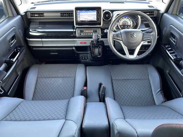 スズキ スペーシア カスタム HYBRID XS 青森県 2018(平30)年 8万km ブルーイッシュブラックパール3 4WD/ワンオーナー/純正SDナビ・フルセグTV/CD・DVD・Bluetooth・SD/全方位モニター/両側パワースライドドア/合皮コンビシート/前席シートヒーター/ヘッドアップディスプレイ/セーフティサポート/デュアルセンサーブレーキサポート/車線逸脱警報機能/誤発進抑制機能/ハイビームアシスト/リアパーキングセンサー/前方ドライブレコーダー/ビルトインETC/シートバックテーブル/後席サンシェード/スリムサーキュレーター/LEDヘッドライト/LEDフォグランプ/純正15インチアルミホイール