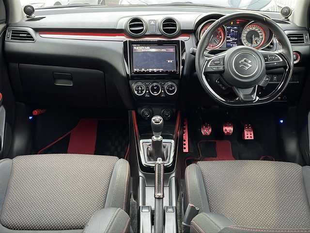 スズキ スイフト スポーツ セーフティPKG 栃木県 2019(平31)年 9.3万km バーニングレッドPM 純正SDナビ/・CN-RZ846/・Bluetooth CD DVD/・TV　フルセグ/・アラウンドビューモニター/追従式クルーズコントロール/ドライブレコーダー/ETC/プッシュスタート/スマートスペアキー/衝突被害軽減システム/レーンキープアシスト/LEDヘッドライト