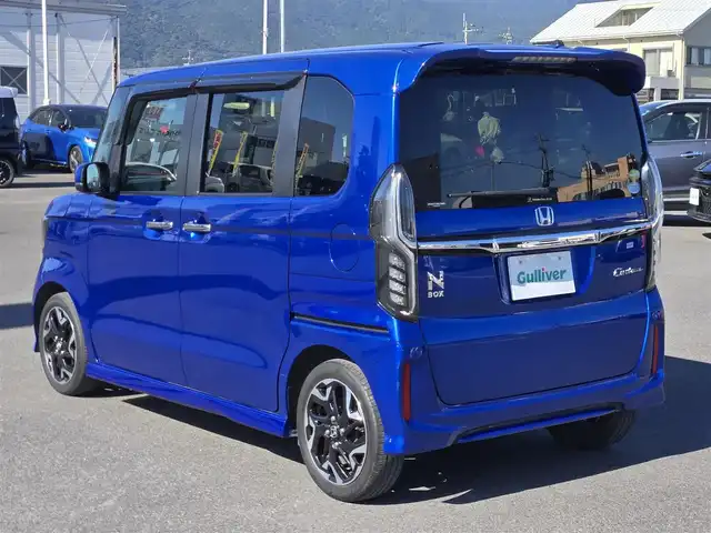 ホンダ Ｎ ＢＯＸ カスタム G L ターボ ホンダセンシング 鹿児島県 2019(令1)年 2.6万km ブリリアントスポーティブルーメタリック2トーン ターボ車　/レーダークルーズコントロール　/ビルトインＥＴＣ２．０　/ドライブレコーダー　/純正ＳＤナビ（ＶＸＭ－２０４ＶＦｉ）　/Ｂｌｕｅｔｏｏｔｈオーディオ　/フルセグテレビ　/バックカメラ　/D+N席シートヒーター/両側パワースライドドア/純正アルミホイール(15インチ)/横滑り防止機能/レーンキープアシスト/LEDヘッドライト/プッシュスタート/スマートキー