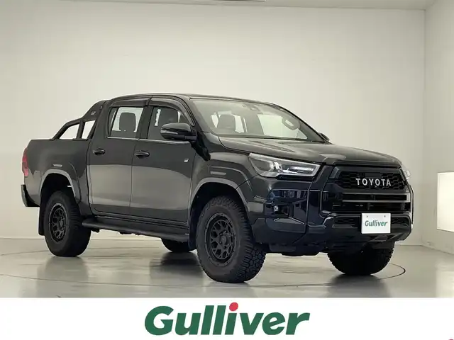 トヨタ ハイラックス Z GRスポーツ 滋賀県 2023(令5)年 2.2万km アティチュードブラックマイカ 禁煙車/純正8インチナビ/Bluetooth.USB/全方位カメラ/衝突軽減ブレーキ/追従クルーズコントロール/レーンキープアシスト/前後ドライブレコーダー/ETC/D席パワーシート/ハーフレザーシート/RAYS19インチアルミホイール/LEDヘッドライト/オートライト/クリアランスソナー