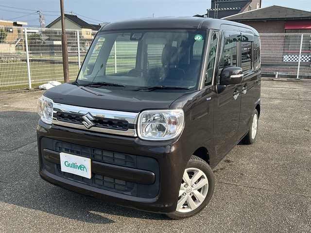 スズキ スペーシア HYBRID X 富山県 2020(令2)年 5.3万km アーバンブラウンパールメタリック スマートキー/両側パワースライドドア/衝突安全ブレーキ/Bluetooth/純正14インチAW/シートヒーター（D席）/LEDヘッドライト/純正フロアマット/純正ドアバイザー/横滑り防止装置/アイドリングストップ/電動格納ウィンカーミラー/ETC2.0/保証書/取扱説明書/スペアキー/点検整備記録簿