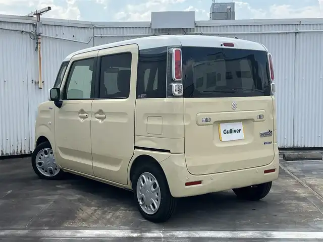 スズキ スペーシア HYBRID X 広島県 2023(令5)年 0.7万km シフォンアイボリーメタリック ○走行距離：6420km（検査時）/ワンオーナー/スズキ セーフティサポート/デュアルカメラブレーキサポート/車線逸脱警報/先行車発進お知らせ機能/誤発進抑制機能/両側パワースライドドア/ハイビームアシスト/スマートキー/保証書あり/取扱説明書あり