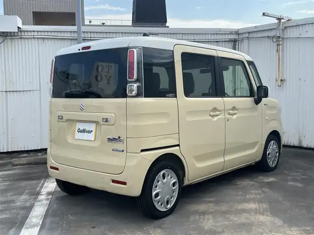 スズキ スペーシア HYBRID X 広島県 2023(令5)年 0.7万km シフォンアイボリーメタリック ○走行距離：6420km（検査時）/ワンオーナー/スズキ セーフティサポート/デュアルカメラブレーキサポート/車線逸脱警報/先行車発進お知らせ機能/誤発進抑制機能/両側パワースライドドア/ハイビームアシスト/スマートキー/保証書あり/取扱説明書あり
